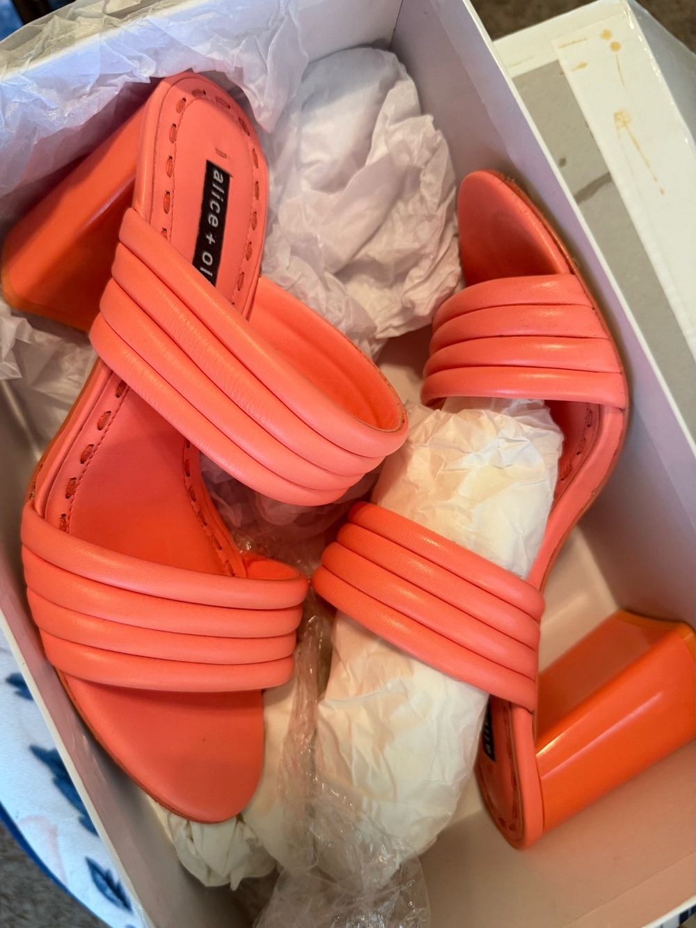 Alice + Olivia Coral Quilted Double Strap Block Heels